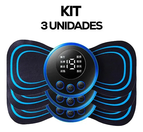 🔥 Kit com 3 Mini Massageadores Elétricos EMS – Alívio imediato, prático e sempre à mão